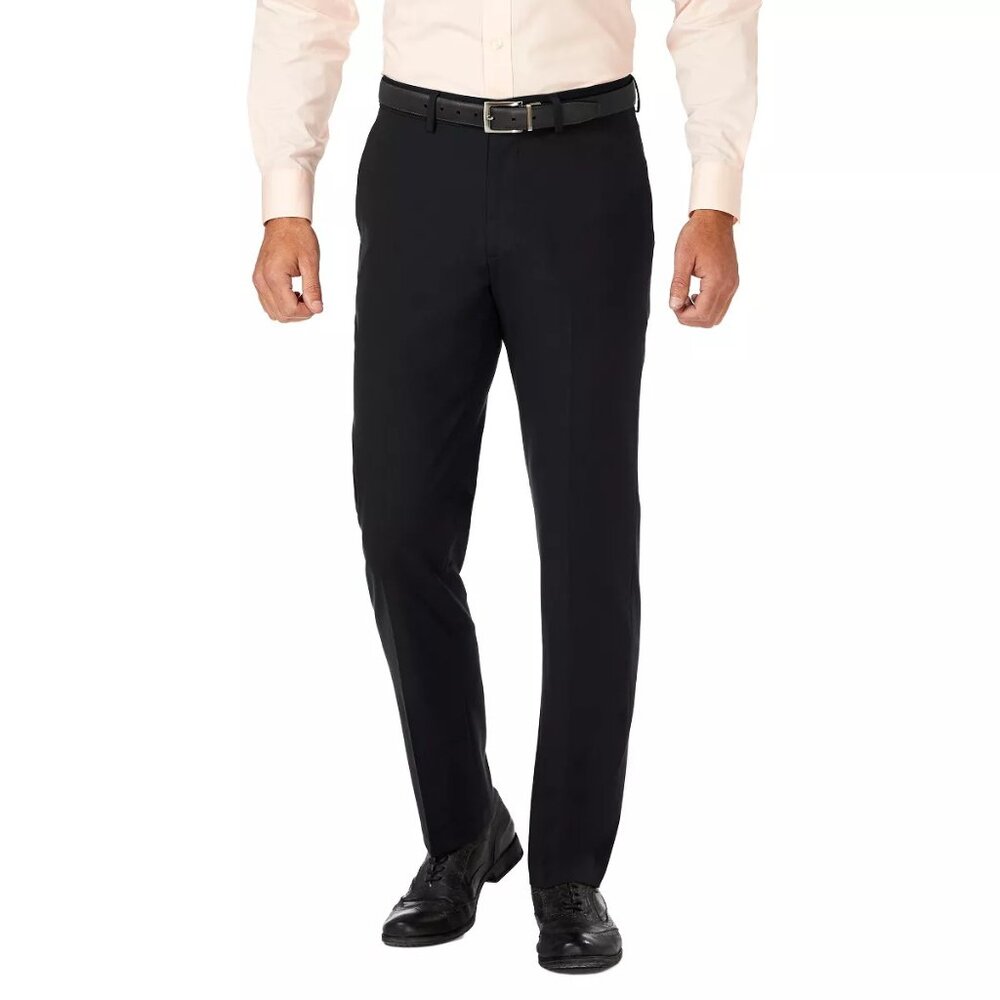Haggar Men's J.M. Haggar 4-Way Stretch Slim Fit Flat Front Dress Pant 29Wx32L